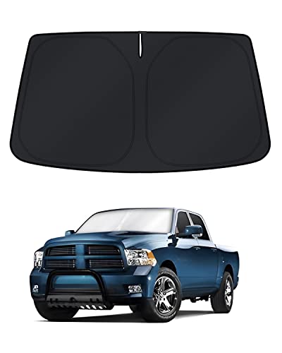 KUST Windshield Sun Shade for Ram 1500 2011-2016 2017 2018 Window Accessories Shade Sun Visor Cover Foldable Block UV Rays