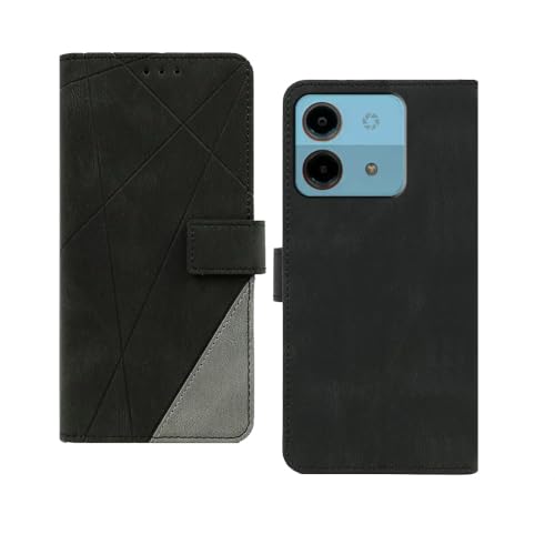 Image of amazon basics Ai Pluse Nova 5G Flip Cover | Card Pockets Wallet & Stand | Flip Cover for Ai Pluse Nova 5G (Black with Grey)