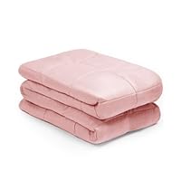 Brentfords Weighted Blanket 4kg for Adults Therapy Anxiety Autism Sensory Insomnia Stress Relief, Single - Blush Pink - 125 x 150cm - (Disclaimer Only suitable for age 3+ years)
