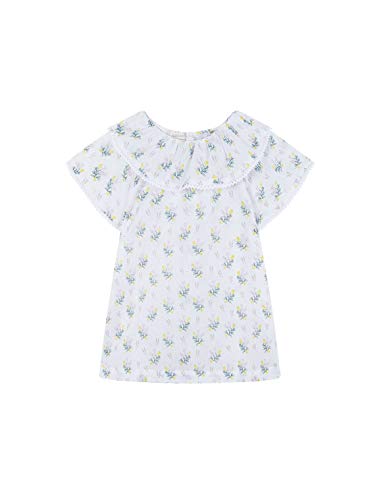 Blouse fleurs col volanté fille Gocco vêtement floral manches longues