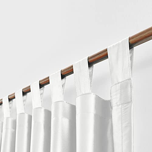 Mamu Thread Collection Tab Top Solid Curtain, Living Room, Window Treatments Draperies For Bedroom Polyester Blend (Black, 84 Inch Wide By 45 Inch Long- 1 Panel) #TOP1