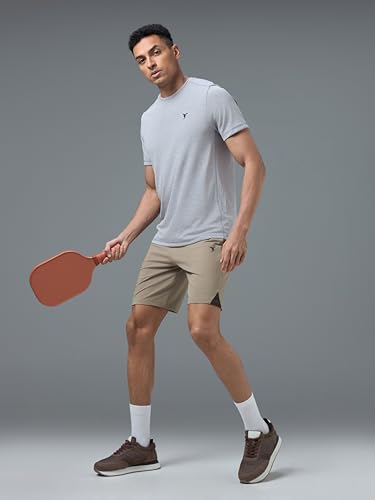 Image of TECHNOSPORT Mens Regular Fit Solid Shorts for Gym, Workout & Sports with Anti Microbial, Techno Dry