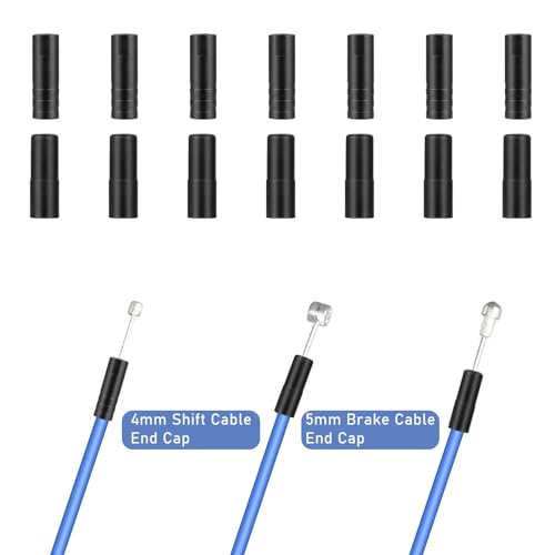 50 Pieces Bicycle Shift/Brake Cable End Cap 4mm and 5mm Bike Brake Cable End Cap Brake Cable Housing Ferrule End Caps for Road Bicycle