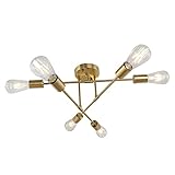 🏠【Vielseitige Anwendung】Wenn Sie nach einer deckenleuchte messing metall suchen, ist diese multidirektionale deckenlampe kronleuchter im moderne-Stil die ideale Wahl, perfekt für Wohnzimmer, Schlafzimmer, Cafés, Bars, Büros