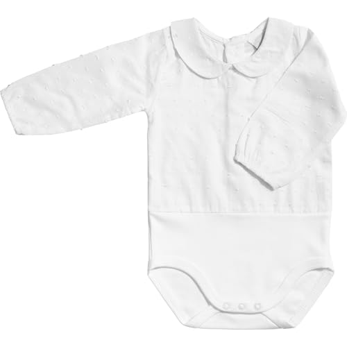 BABIDU Body Bebé Manga Larga Algodón Plumetti 100%, Body Bebé Recien Nacido Tejido Suave Transpirable y Hipoalergénico Piel Sensible, Body Cuello Bebé, Ropa Bebé Niño y Niña Unisex, Básicos Invierno
