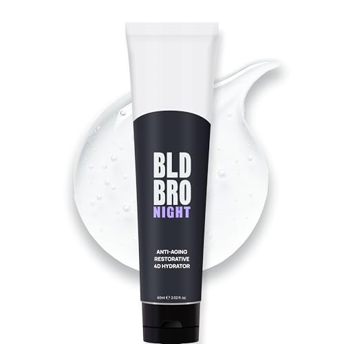 BLD BRO Night - Bald Head Moisturiser for Overnight Repair - Anti-Ageing Gel with 4D Hyaluronic Acid & Peptides, Deep Hydration, Vegan & Cruelty-Free - 60ml