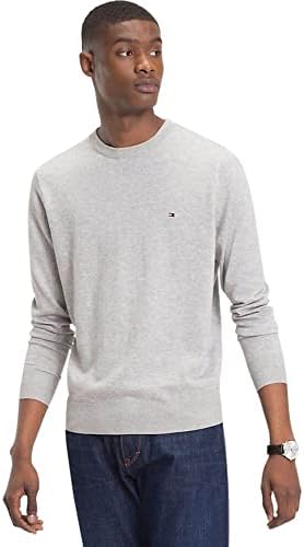 Tommy Hilfiger Men's Core Cotton-Silk Cneck Jumper, Grey (Cloud Htr 501),  Medium: Buy Online at Best Price in UAE - Amazon.ae