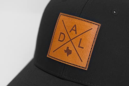 Aspen Hat Company Dallas Texas City State Trucker Hat For Men And Women |Genuine Leather Patch Mesh Snapback Trucker Hats | Classic Golf Running Football Basketball Baseball Tx Cap (Black, Dal) #TOP1