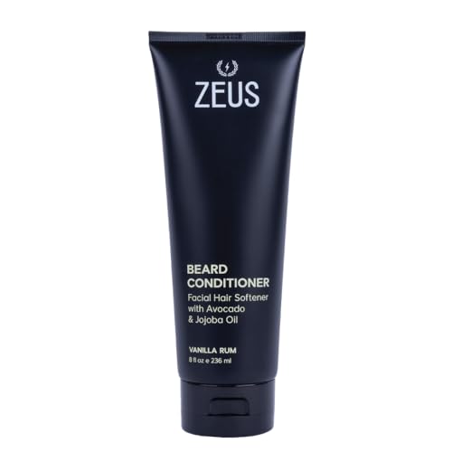 ZEUS Beard Conditioner Wash, Green Tea & Natural Ingredients to Cleanse & Soften Beard – MADE IN USA (Vanilla Rum) 8 oz.