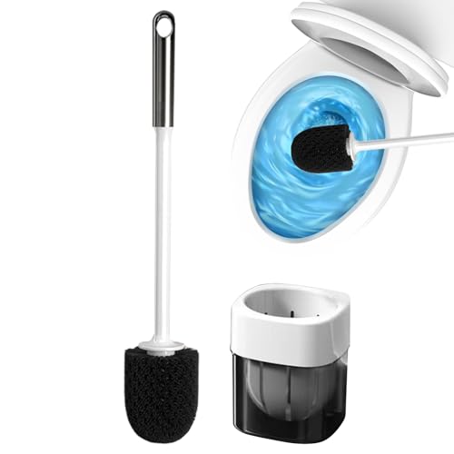 Yiunppv トイレクリーナーブラシ | 壁掛け式 クリーナー スクラバー プランジャー | ドリル不要 トイレブラシ ホルダー付き - シャワー 床 タイル 浴槽 グラウト 家庭用 クリーニング スクラビング 用
