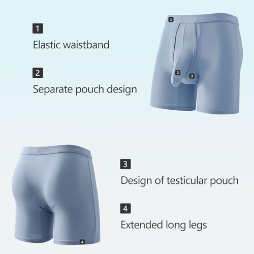 ONEFIT Men's Underwear Boxer Briefs Stretch Breathable Boxers Long Leg Shorts Separate Pouch Trunks3