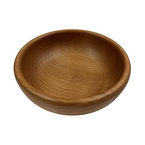 Bol de madera para servir - Frutero decorativo - Ensaladera segura para los alimentos - Bol de madera natural para aperitivos - Elegante bol de madera rústica - Tamaño 24 cm Cover