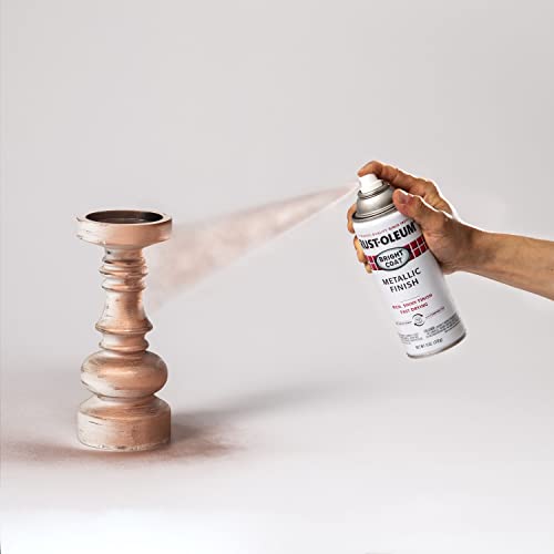 Image of Rust-Oleum Stops Rust Bright Coat Metallic Spray Paint, Copper | Rust Resistant, Indoor and Outdoor, Beautiful Finish on Metal, Wood and More, Comfort Tip Sprays from Any Angle, 11 oz,