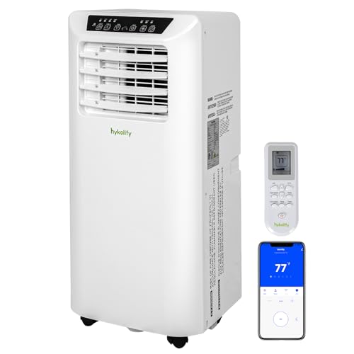 Hykolity WiFi Enabled Air Conditioner, 8000 BTU Smart Portable AC Unit, Cools up to 350 Square Feet, Ultra Quiet, Energy Saving with Remote, for Small Room, White
