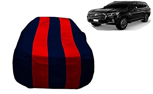 Image of Auto Hub Car Cover Compatible with Gloster with Mirror Pocket,Triple Stitched, Weather Proof, Gloster Car Cover- Navy-Red