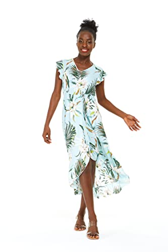 Image of Wispy Cereus Light Blue Family Matching Hawaiian Clothes