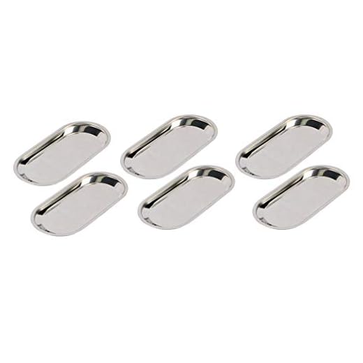 NUOBESTY 6 Piezas Bandeja De Comida Bandeja Para Servir Bandejas Ovaladas Bandeja Metalica Para Comida Plato De Anillo De Metal Placa De Bandeja Ovalada Bandeja De Toallas Joyas