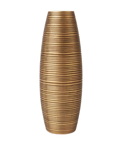 Image of Leewadee - Gold Floor Vase for Pampas Grass, Large Flower Vase for Home Decor, 13 inches, Resin