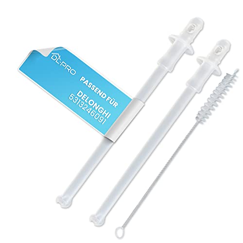 DL-pro - Juego de 2 mangueras para cafetera + 1 pasador de 17 cm compatible con Delonghi 5313246091...
