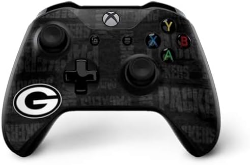 Skinit Decal Gaming Skin Compatible with Xbox One X Bundle - Officially Licensed NFL Green Bay Packers Black & White Design