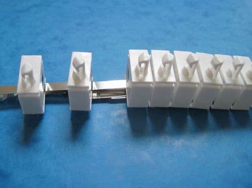 uk-blindparts 10 LEFT 3.5" HAND VERTICAL BLIND TRACK CARRIER TRUCKS- RUNNERS WITH STAINLESS STEEL LINKS