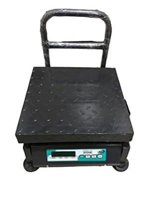 AVIARY 100kg Capacity, Digital Commercial Platform/Bench Weighing Machine Pan Size 14 x 14 inches ,Black And M.S Checker plate (New Kissan Scale)