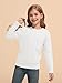 Haloumoning Girls Sweaters Kids Crewneck Long Sleeve Pleated Knit Pullover Sweater Fall Fashion Clothes 5-14 Years White