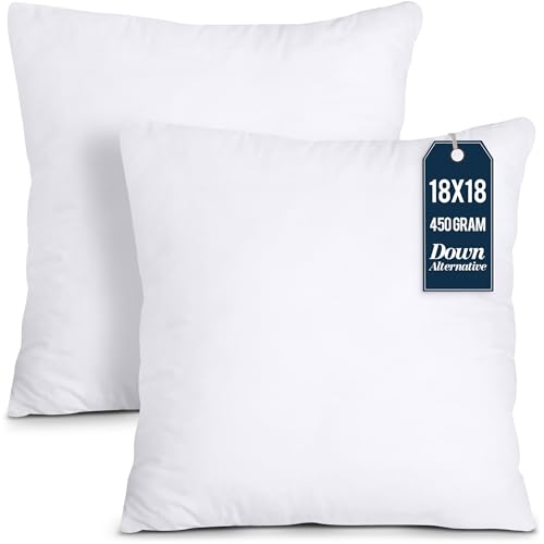 Utopia Bedding Throw Pillows Insert, 18 x 18, Pack of 2