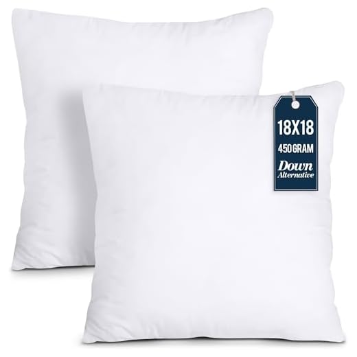 Utopia Bedding Throw Pillows Insert (Pack of 2, White) - 18 x 18 Inches Bed and Couch Pillows - Indoor Decorative Pillows