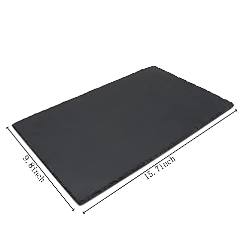 Image of JIH Reptile Basking Platform 15.7 by 9.8 inch, Natural Rock Reptile Food Bowl Tortoise Feeding Dish Habitat Decor