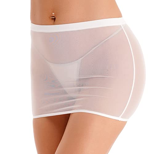 Women's Transparent Mini Skirt Mesh Micro Short Tight Perspective Bodycon Pencil Skirts2
