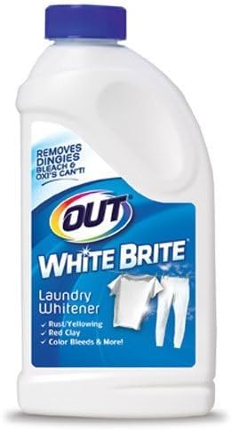 OUT White Brite Laundry Whitener Powder, Stain Remover Detergent Booster for Clothes, Removes Red Clay and Rust Stains on White Clothing and Uniforms, 28 Ounce - Pack of 2