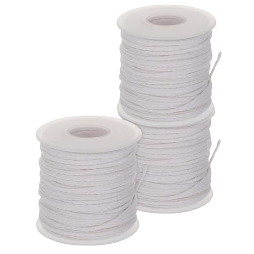 3 rollos de mechas trenzadas de algodón 61 m para velas