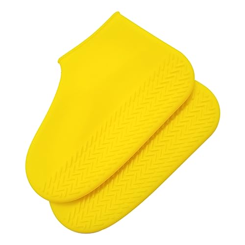 Cubrezapatos de caucho impermeables y lavables, anti deslizantes, con protección para lluvia, talla Mediana en color Amarillo miniatura 1