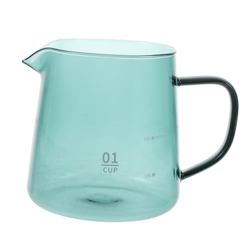 Cabilock Portable Glass Coffee Kettle Ergonomic Design for Easy Pouring Versatile Milk Jug for Coffee Lovers for Home Brewing and Giving Heat Resistant