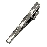 [タバラット] ネクタイピン タイピン メンズ 日本製 真鍮 ツイスト ワニロ式 (ブラックシルバー)