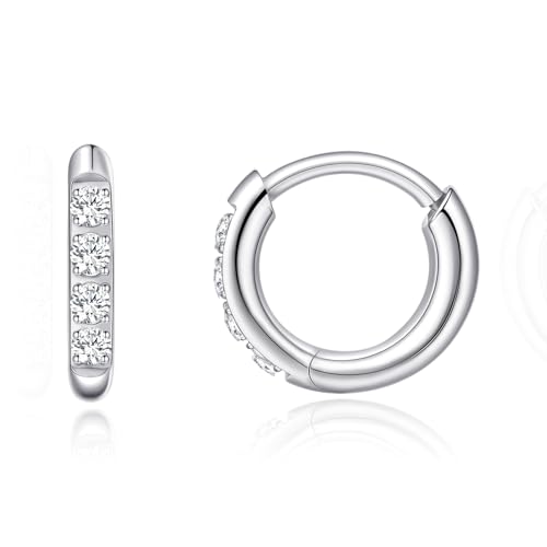 Limerencia F136 Titan Creolen Ohrringe 6-12 mm Kleine Zirkonia Huggie Creolen Gold silber farben Medizinisch Ohrringe Knorpel Piercing für Empfindliche Ohren von Frauen