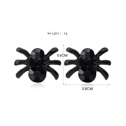 Tiny Spider Stud Earrings for Women, Men & Girls - Punk Black Spider Studs - Scary & Funny Halloween Costumes Jewelry3
