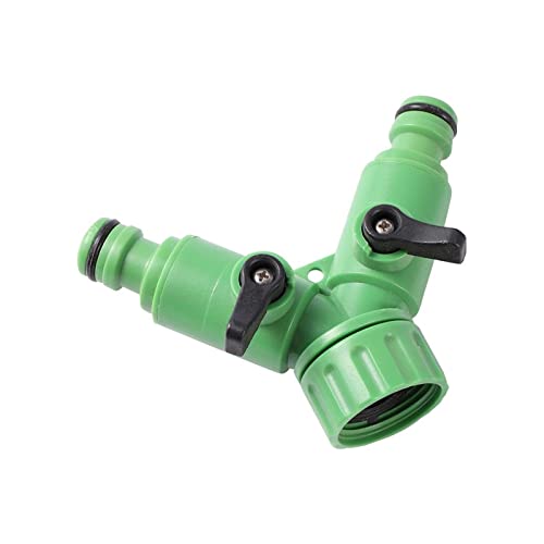 Divisor de válvula Y de 3/4 pulgadas con doble interruptor independiente para manguera de jardín 4