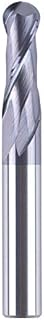 SpeTool 14412 Ball Nose Carbide End Mill CNC Cutter Router Bits Double Flute Spiral Milling Tool 3/8 inch Shank with 3 inch OVL