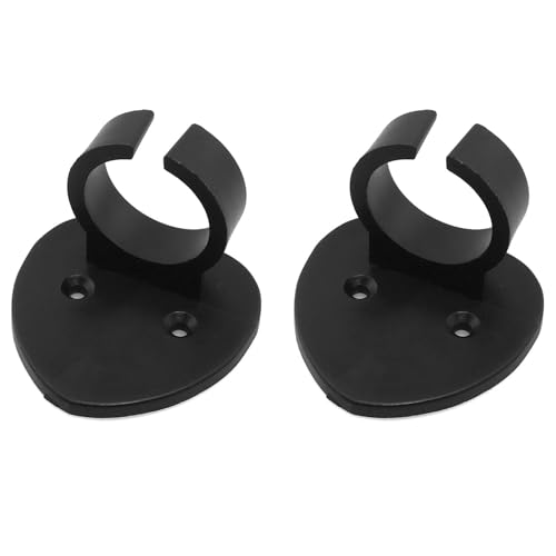 Maxmoral 2PCS Heart Shaped Mic Stand Hooks 32mm Microphone Bracket Hooks Stationary Mic Wall Mount Hangers Interview Microphone Brand Clamps Adhesive Magic Tape for Advertising Black