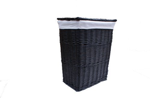 Woodluv - Cesto portabiancheria in Vimini, con
