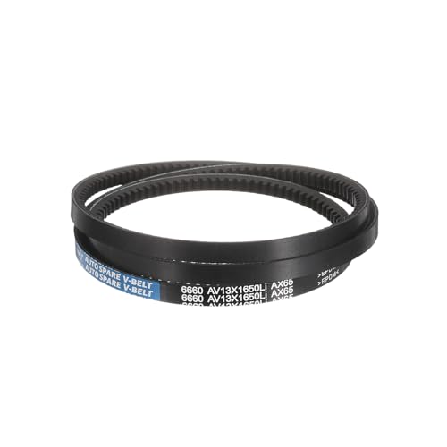 Image of AX65 Belt, Raw Edge Cogged Industrial Rubber EPDM V-Belt, Pack of 1 | 1 /2 inch(13mm) Width x 65 inch(1650mm) Inside Circumference x 5 /16 inch(8mm) Height