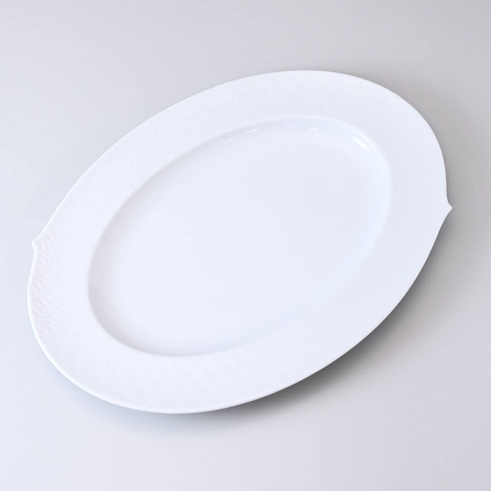 Amazon.co.jp: マイセン 波の戯れ ホワイト プラッター オーバル 35cm