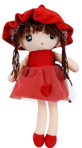 Image of Fun4you Candy Anushka Doll Princess (35 cm) Stuffed Soft Doll for Baby Girls | Adorable Plush Toy | Perfect Cuddly Companion for Kids | Ideal Gift for Birthdays and Special Occasions (Red)
