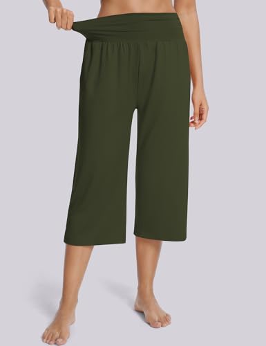 Image of UEU Women's Yoga Capri Pants Loose Soft Drawstring Workout Sweatpants
