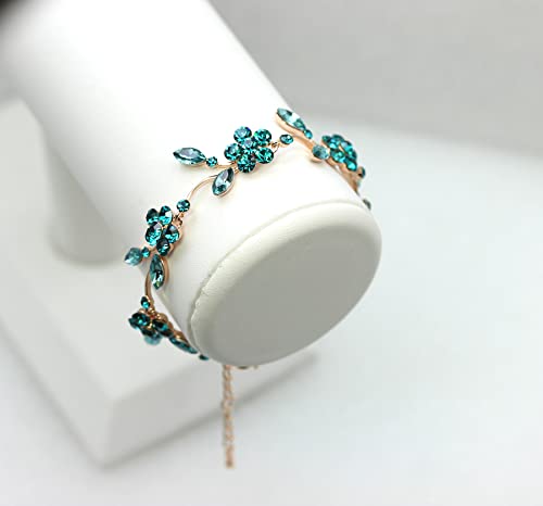 Image of Faship Gorgeous Rhinestone Crystal Floral Necklace Earrings Set