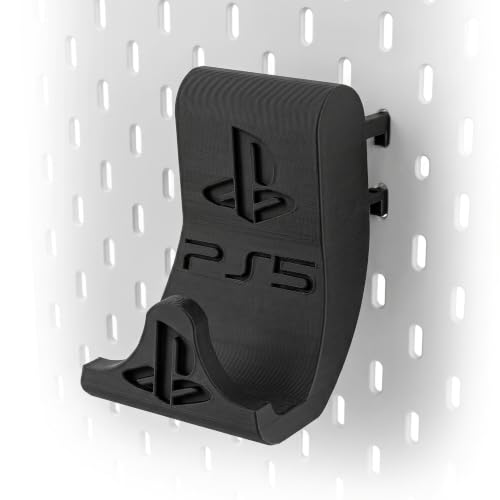 Image of PS5 Controller Holder for IKEA Skadis Pegboard | Organizer Hook Stand & Secure Display Hanger for PlayStation 5 Controller, Black, 2