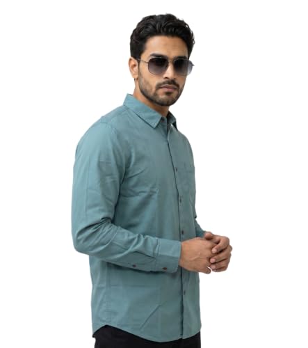 Image of Amazon Brand - INKAST Men Solid Cotton Shirt | Casual Wear | Basic Essential Plain Everyday & Office Wear | Full Sleeve | Regular Fit