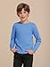 Haloumoning Boys Sweater Kids Fashion Long Sleeve Crewneck Knit Pullover Fall Winter Clothes 5-14 Years Blue